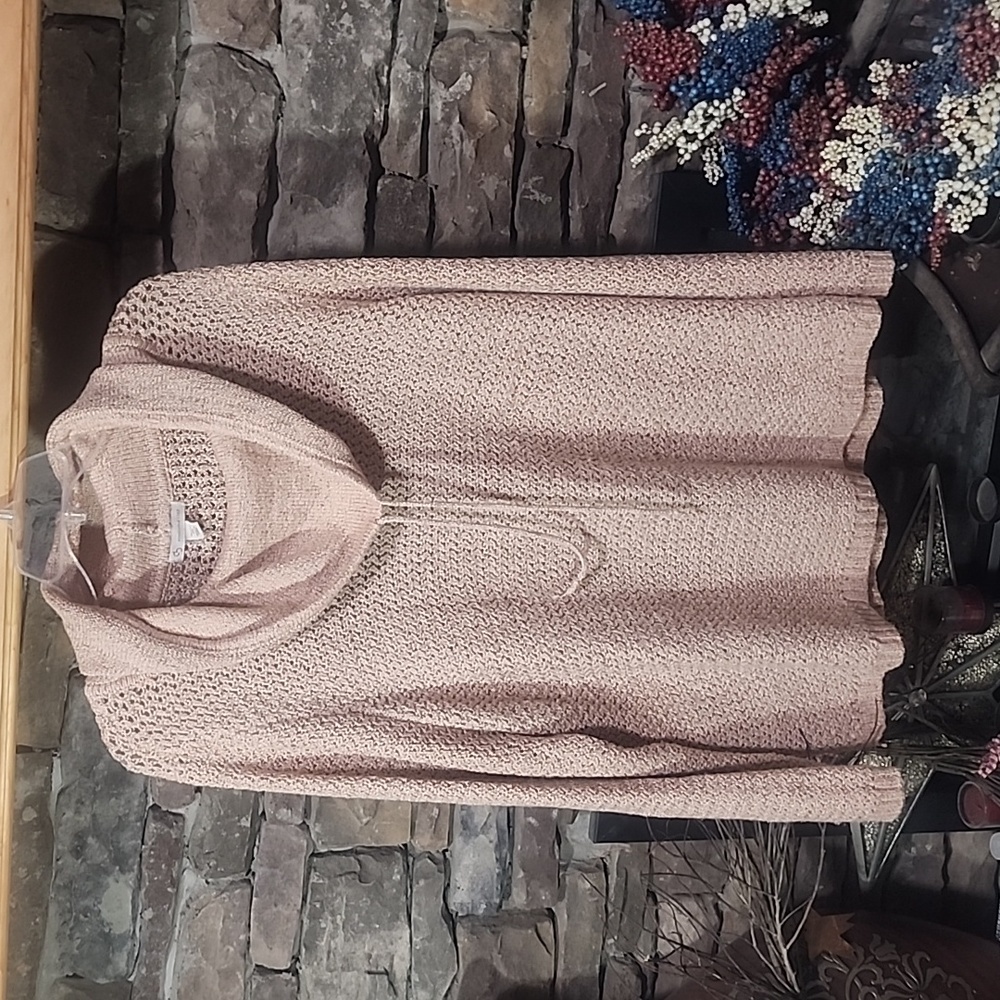 Cb Open Knit Pale Pink sweater sz 3X